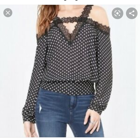 NWT Bebe polkadot blouse fits till S - Picture 4 of 4